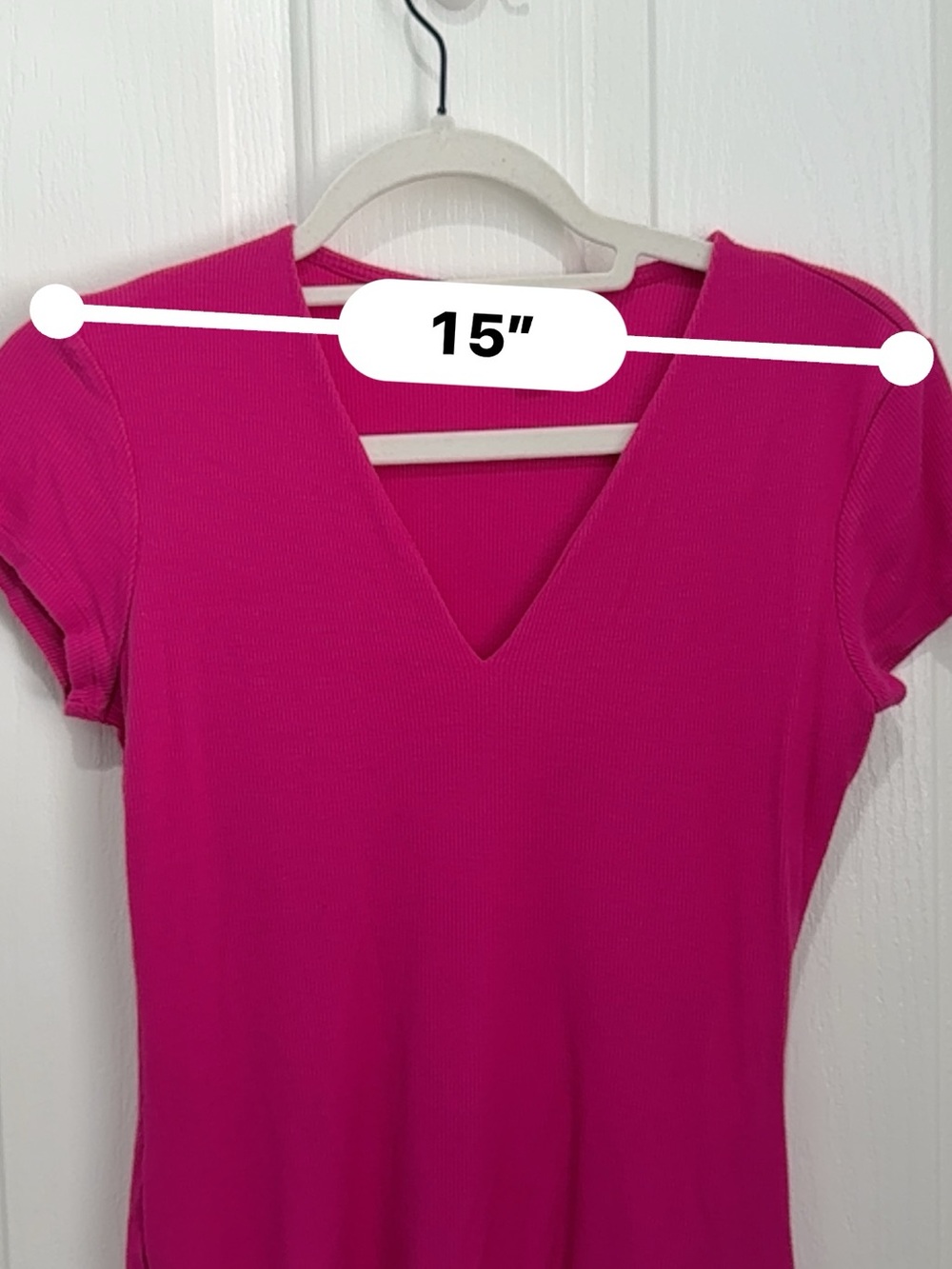 INC International Concepts Bright Pink V-Neck Short Sleeve Tee - Size Small - Picture 6 of 7